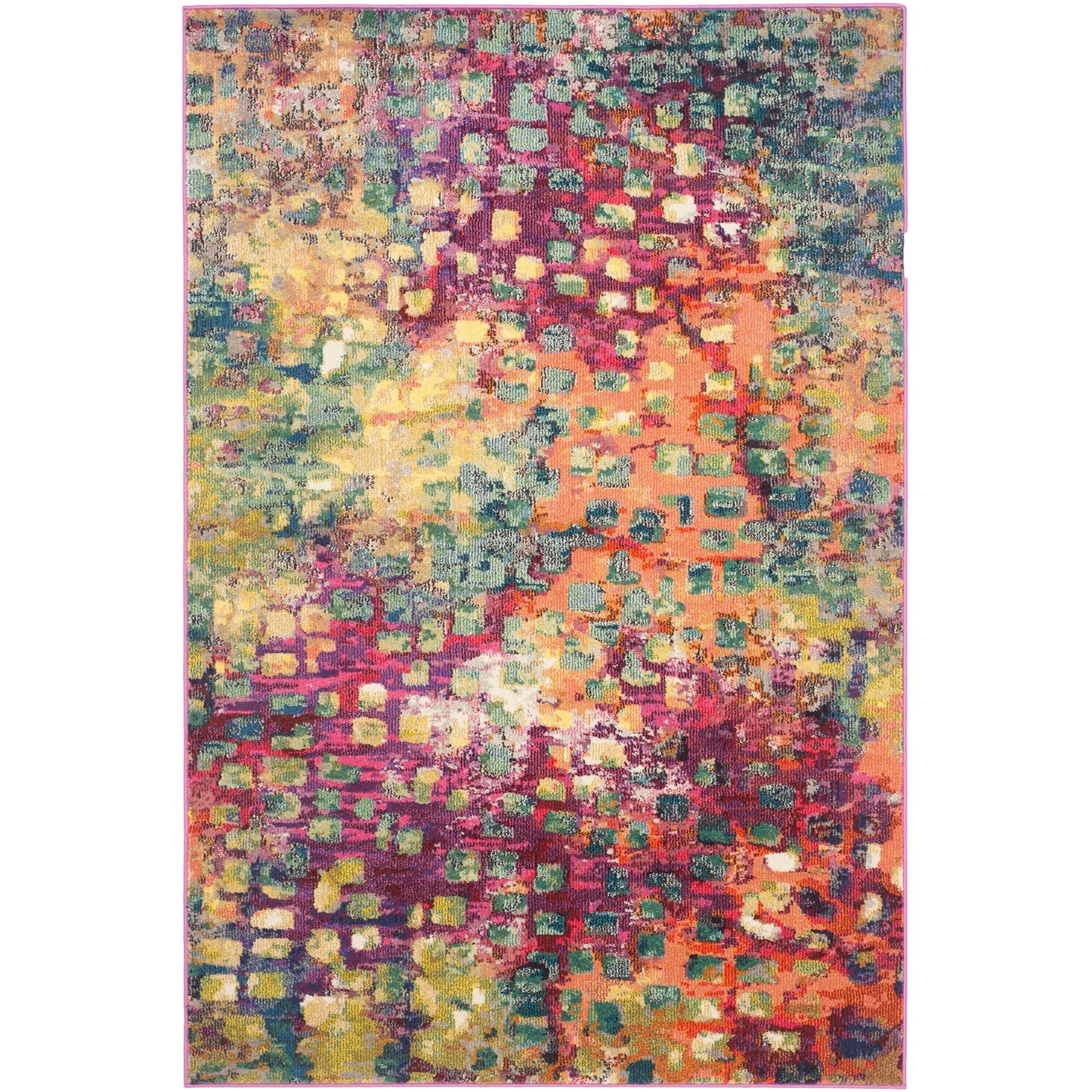 Tapis SAFAVIEH Monaco Panna Boho Abstrait Moderne Aquarelle