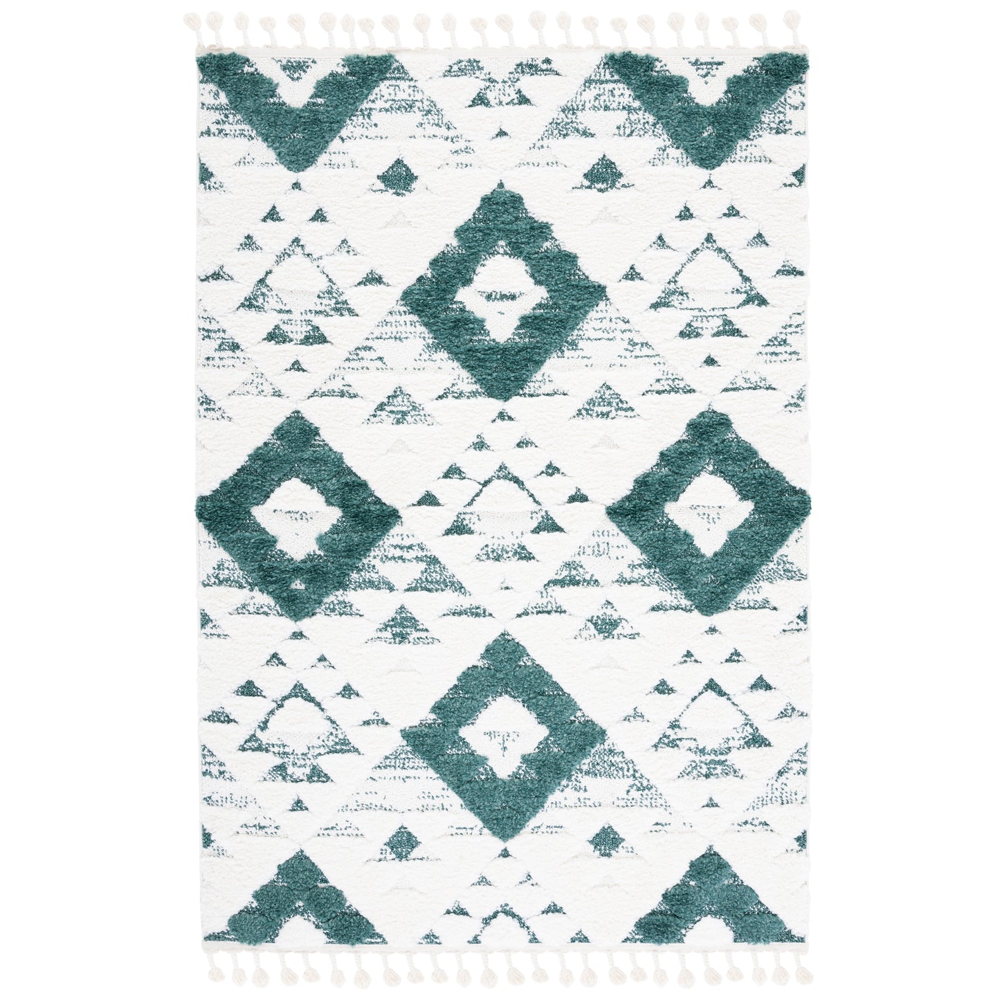 Tapis SAFAVIEH marocain à franges et poils longs Delores, épaisseur 5 cm