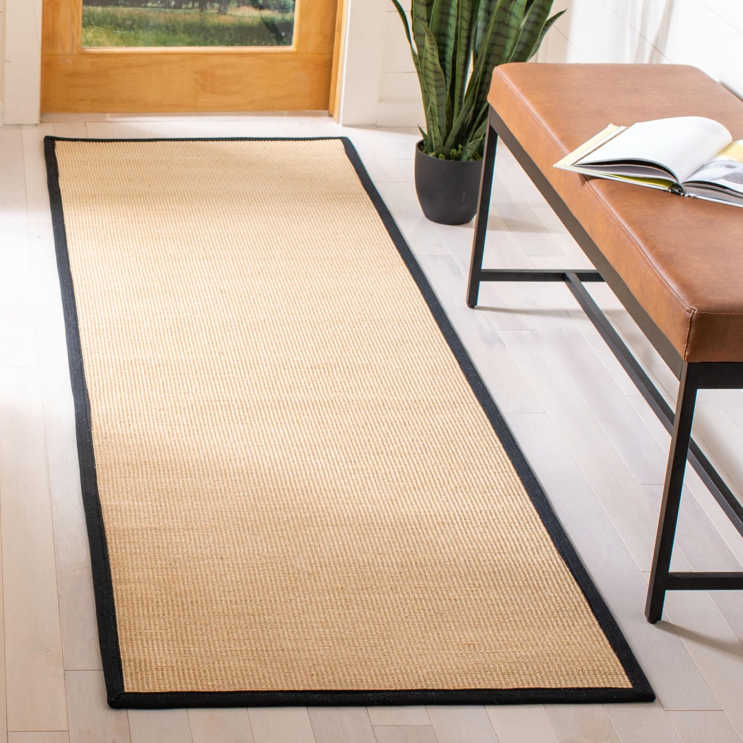 Tapis en sisal à bordure décontractée en fibre naturelle SAFAVIEH Alleen