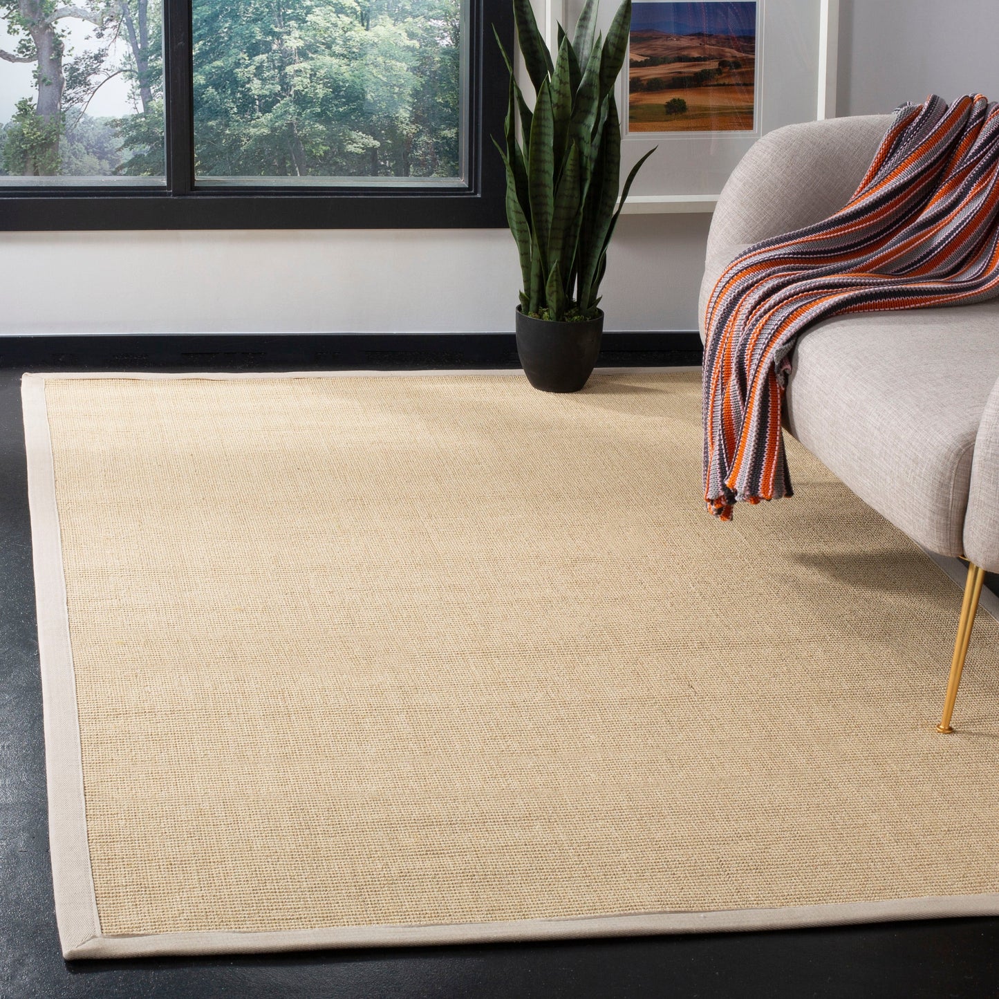 Tapis en sisal à bordure décontractée en fibre naturelle SAFAVIEH Alleen