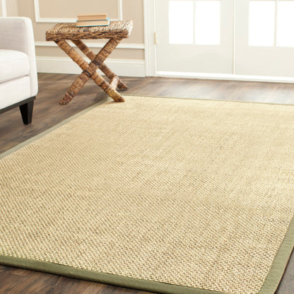 Tapis à bordure en sisal Elmyra en fibre naturelle SAFAVIEH