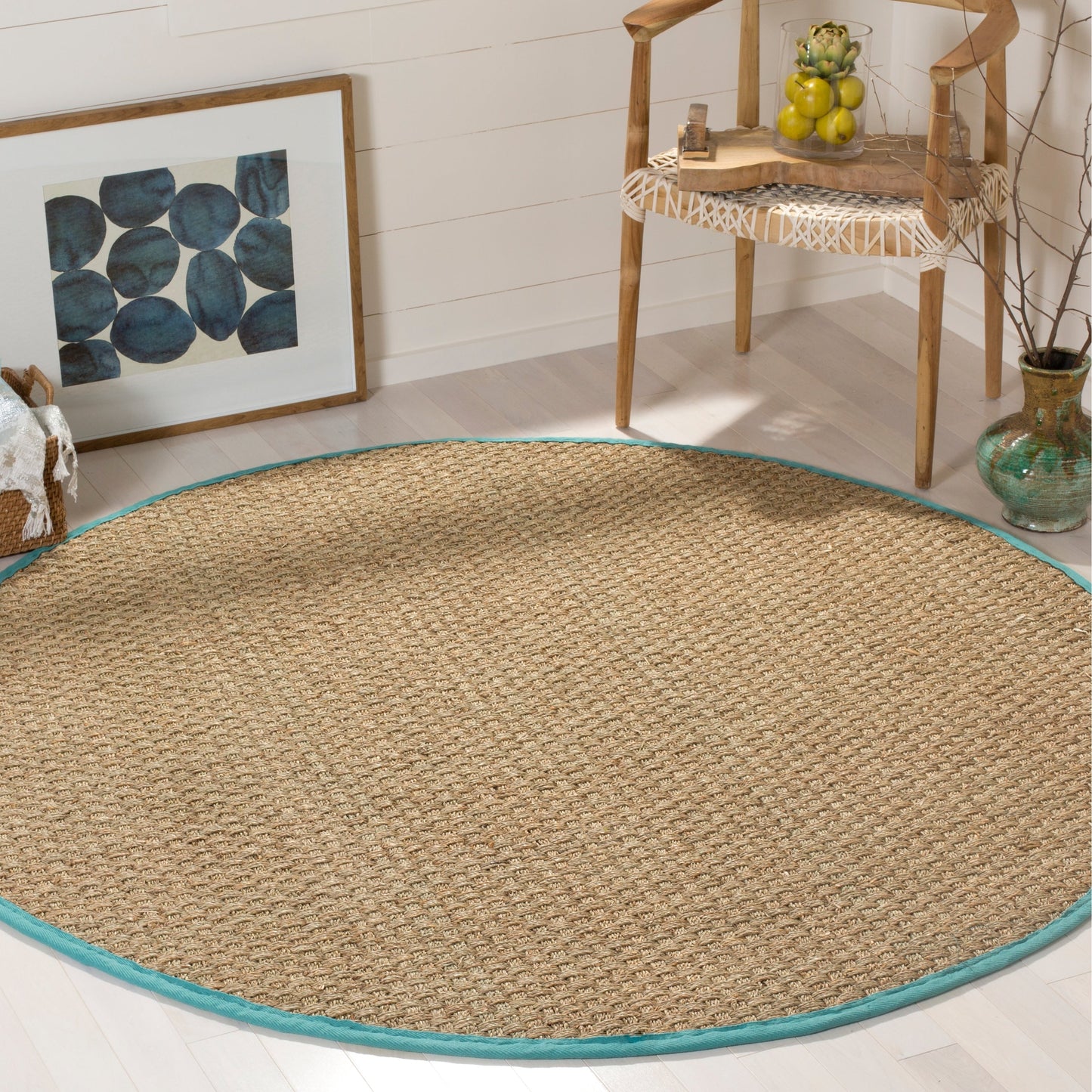 Tapis SAFAVIEH en fibres naturelles Zymryd à motif vannerie en jonc de mer