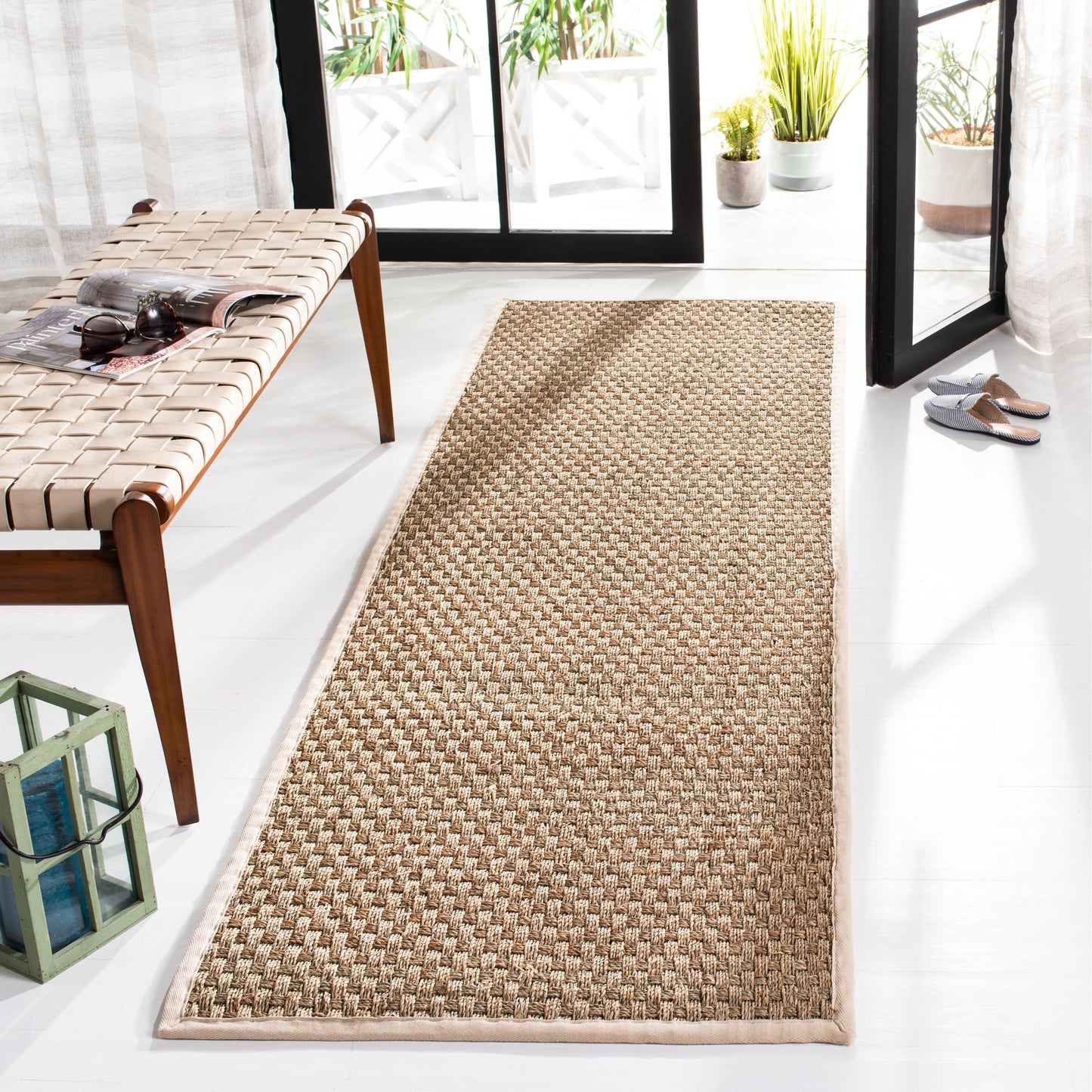 Tapis SAFAVIEH en fibres naturelles Zymryd à motif vannerie en jonc de mer