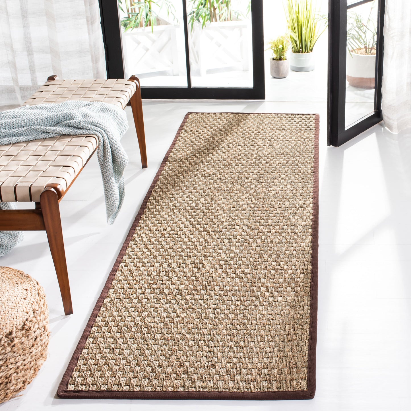 Tapis SAFAVIEH en fibres naturelles Zymryd à motif vannerie en jonc de mer