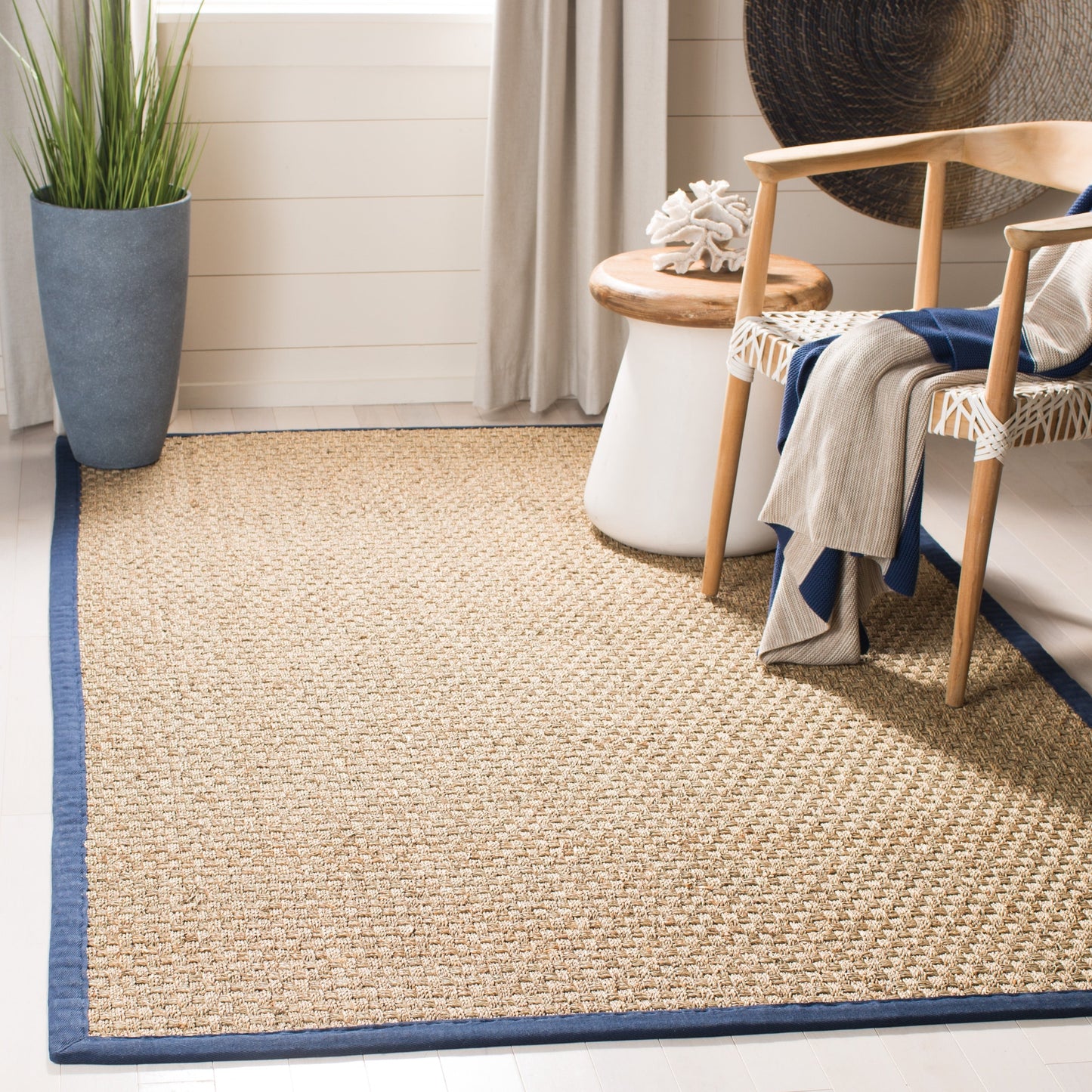 Tapis SAFAVIEH en fibres naturelles Zymryd à motif vannerie en jonc de mer