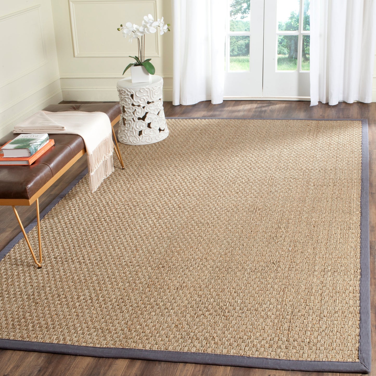 Tapis SAFAVIEH en fibres naturelles Zymryd à motif vannerie en jonc de mer