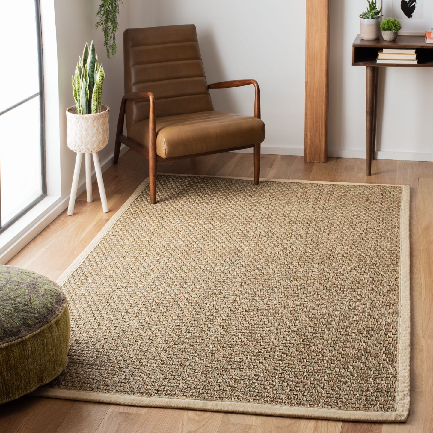 Tapis SAFAVIEH en fibres naturelles Zymryd à motif vannerie en jonc de mer