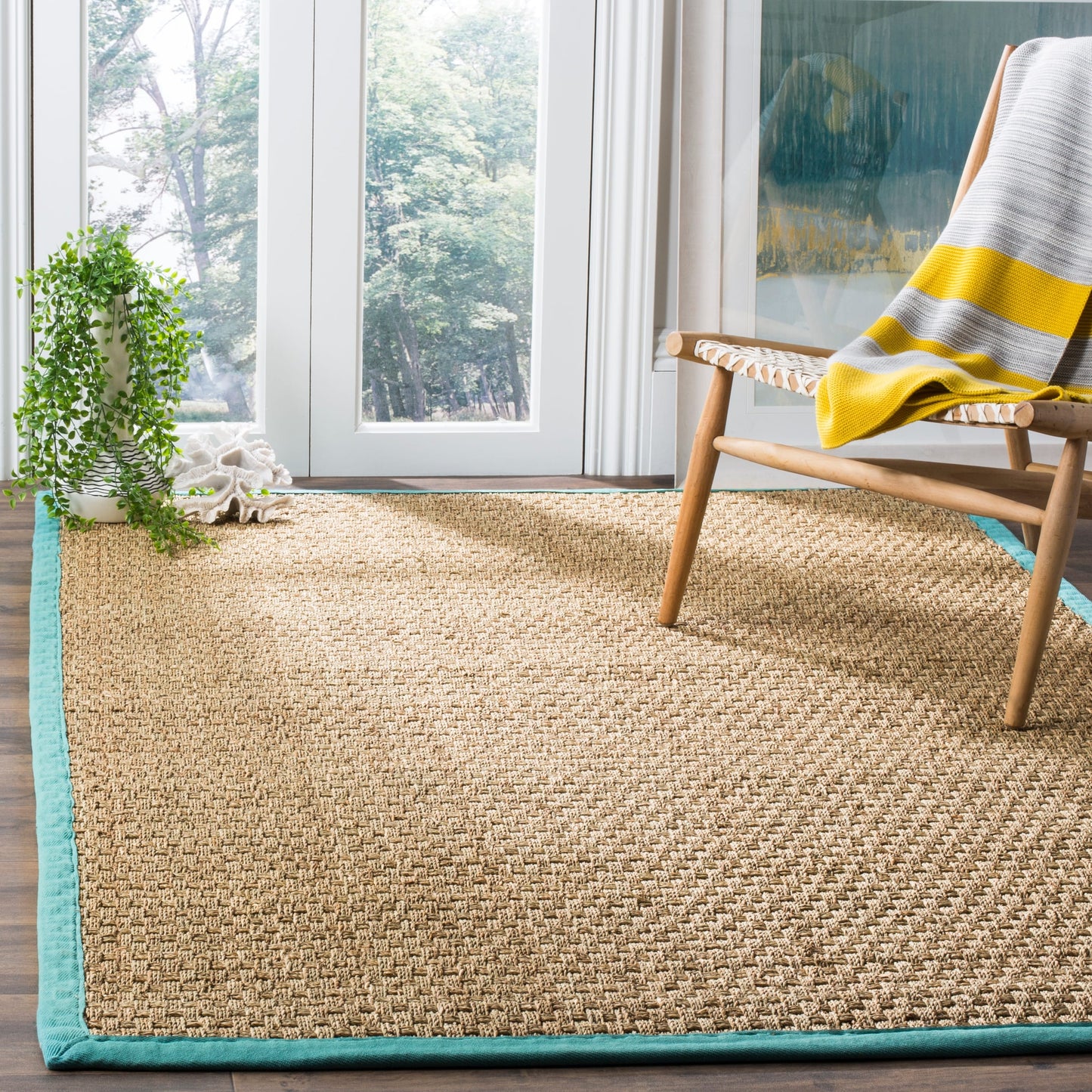Tapis SAFAVIEH en fibres naturelles Zymryd à motif vannerie en jonc de mer