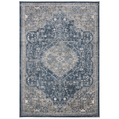 Tapis oriental traditionnel SAFAVIEH Oregon Hildegarde bleu marine/ivoire
