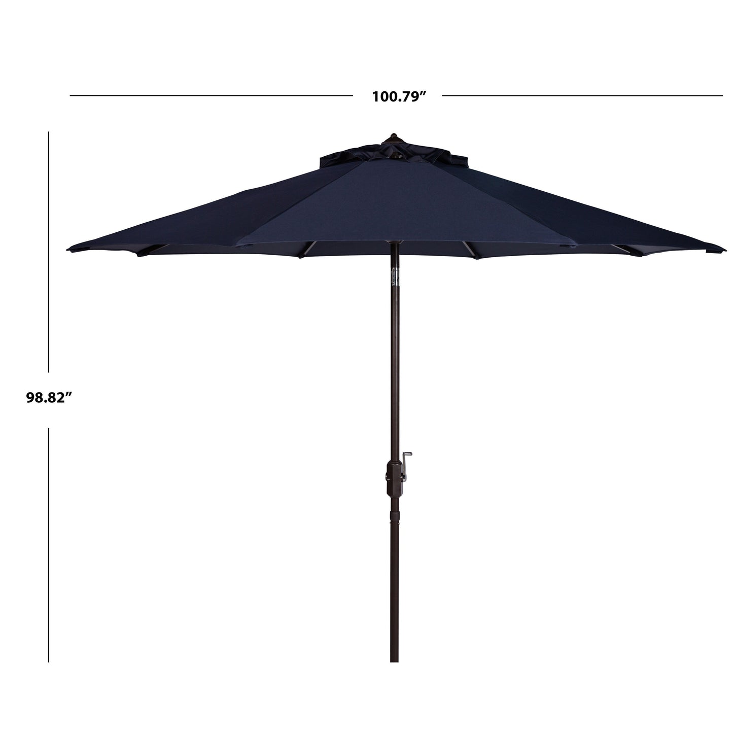 Parasol de patio inclinable et à manivelle en aluminium SAFAVIEH Rieta de 9 pieds, base non incluse