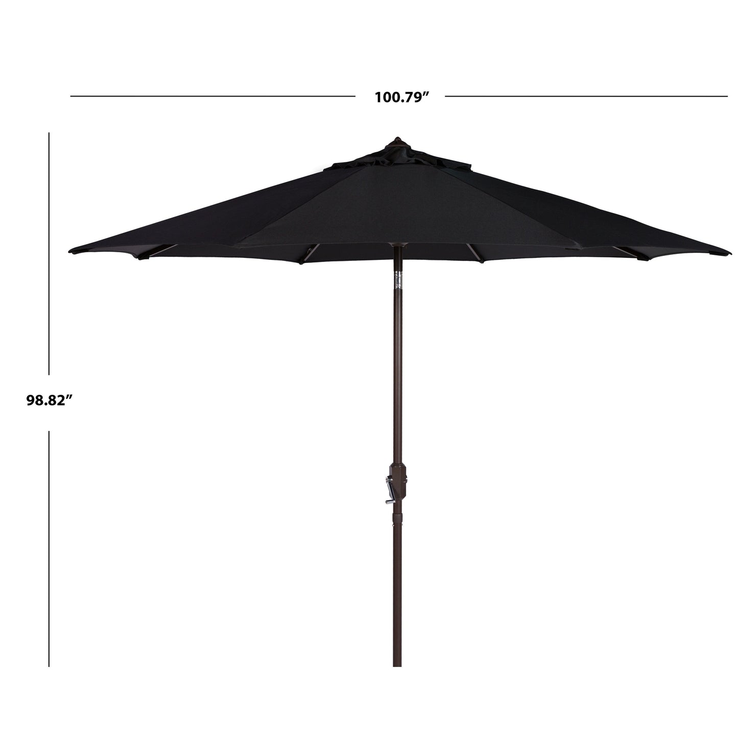 Parasol de patio inclinable et à manivelle en aluminium SAFAVIEH Rieta de 9 pieds, base non incluse
