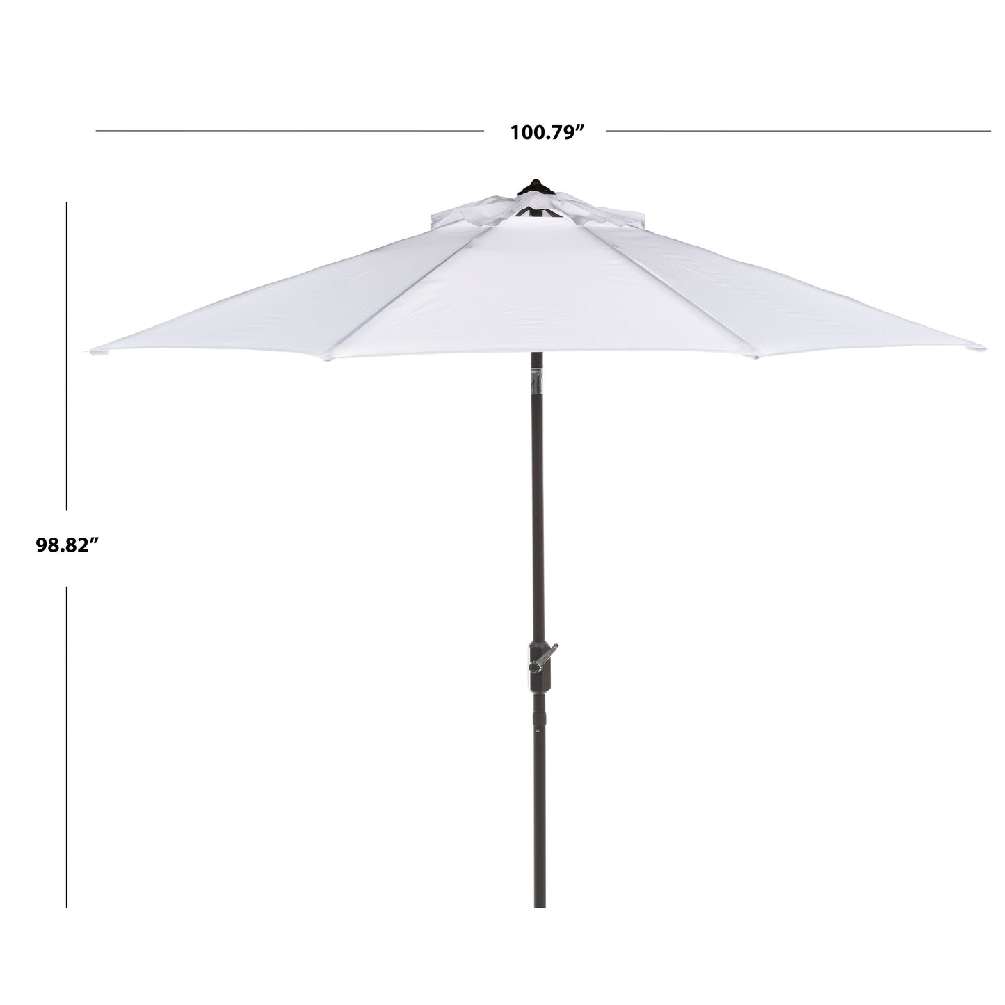 Parasol de patio inclinable et à manivelle en aluminium SAFAVIEH Rieta de 9 pieds, base non incluse