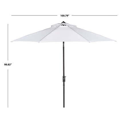 Parasol de patio inclinable et à manivelle en aluminium SAFAVIEH Rieta de 9 pieds, base non incluse