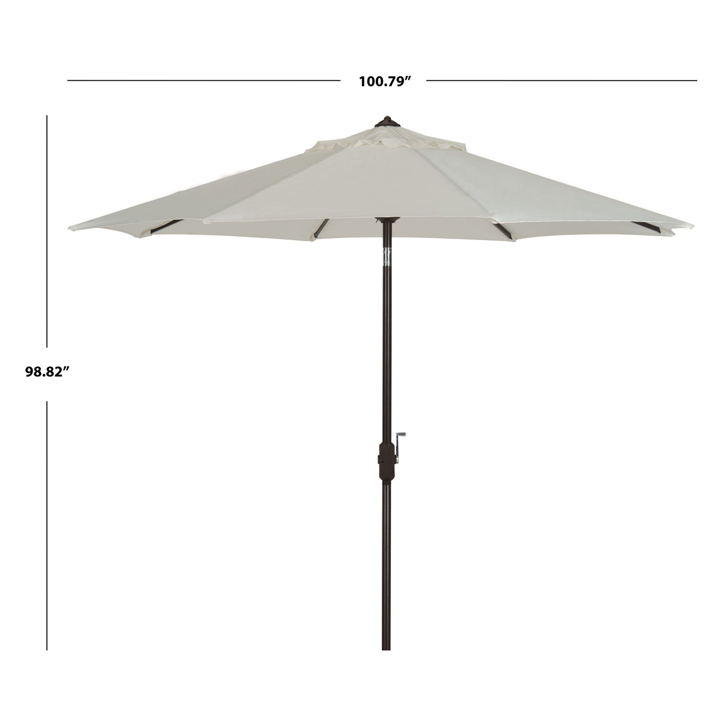 Parasol de patio inclinable et à manivelle en aluminium SAFAVIEH Rieta de 9 pieds, base non incluse