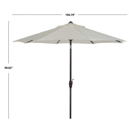Parasol de patio inclinable et à manivelle en aluminium SAFAVIEH Rieta de 9 pieds, base non incluse