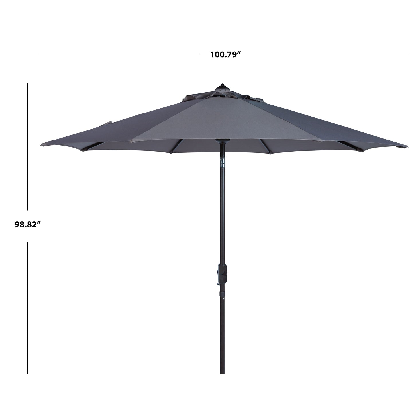 Parasol de patio inclinable et à manivelle en aluminium SAFAVIEH Rieta de 9 pieds, base non incluse