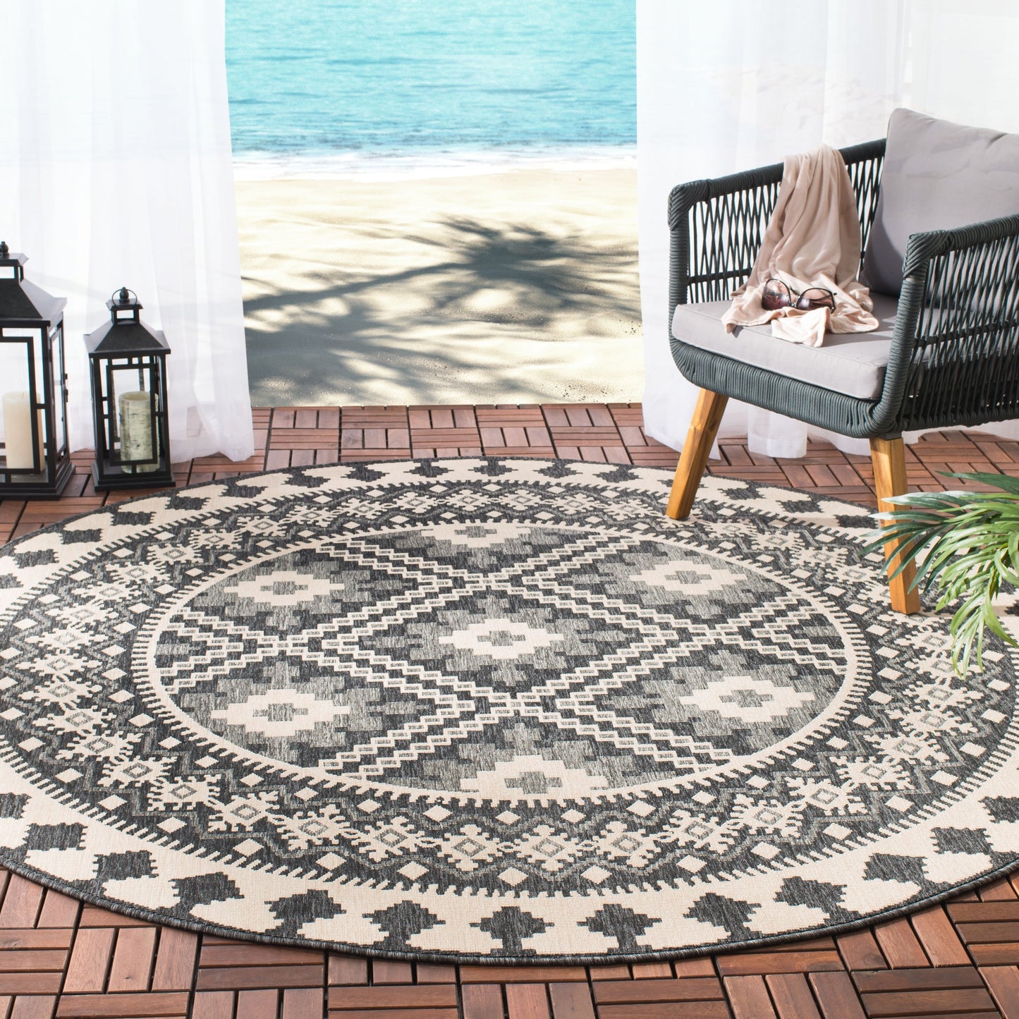 Tapis de jardin imperméable pour intérieur/extérieur SAFAVIEH Veranda Rita