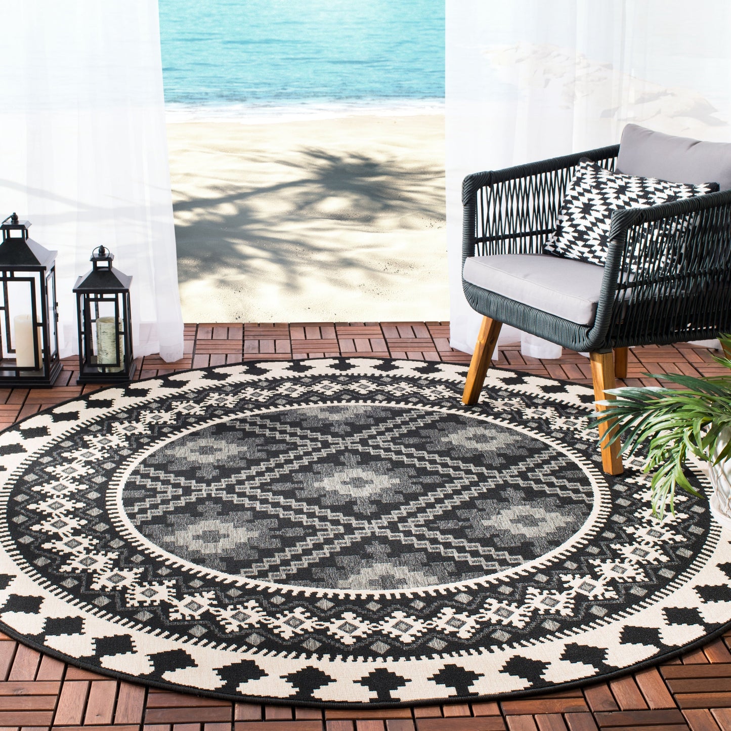 Tapis de jardin imperméable pour intérieur/extérieur SAFAVIEH Veranda Rita