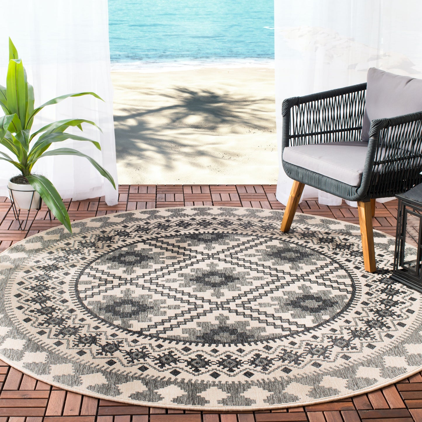 Tapis de jardin imperméable pour intérieur/extérieur SAFAVIEH Veranda Rita