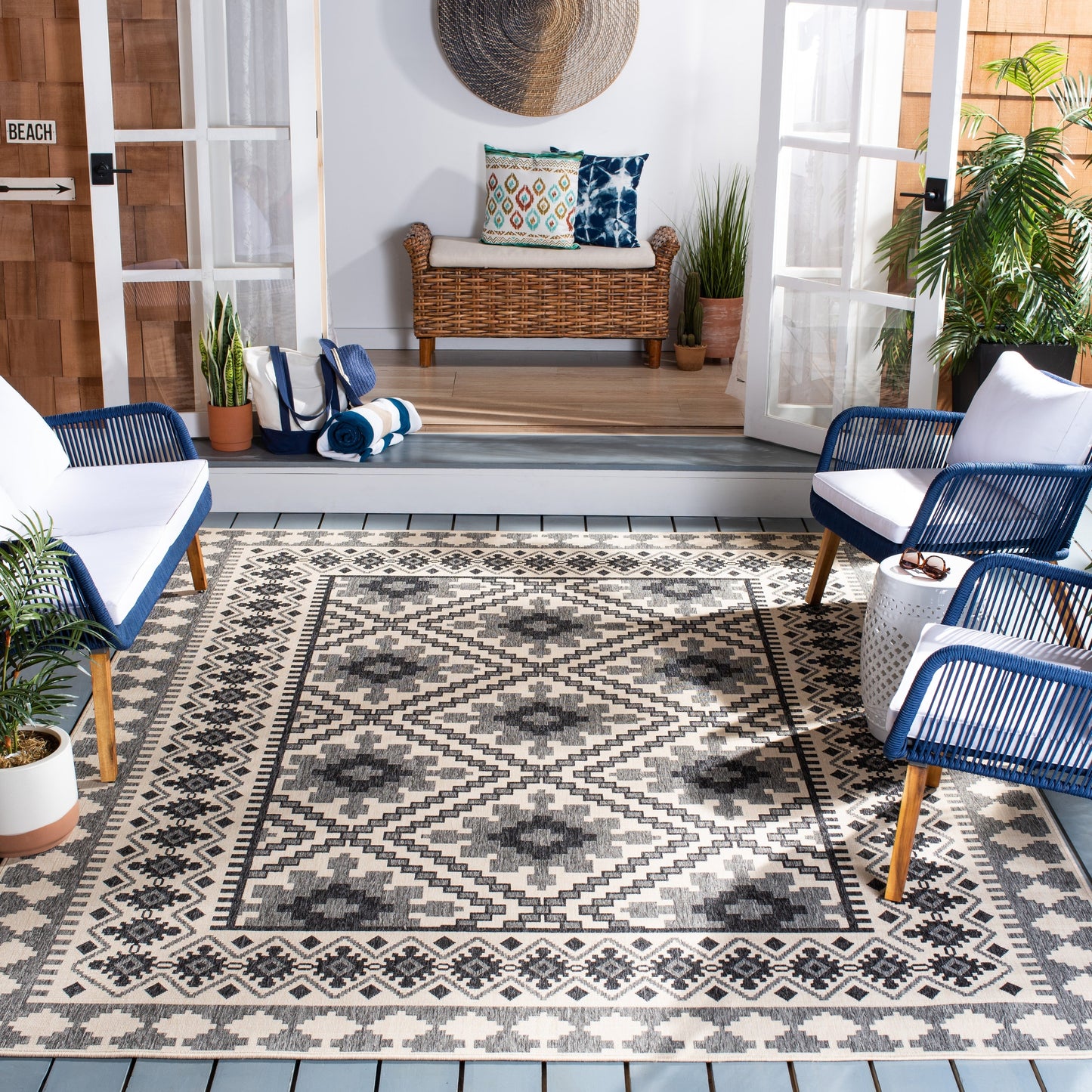 Tapis de jardin imperméable pour intérieur/extérieur SAFAVIEH Veranda Rita