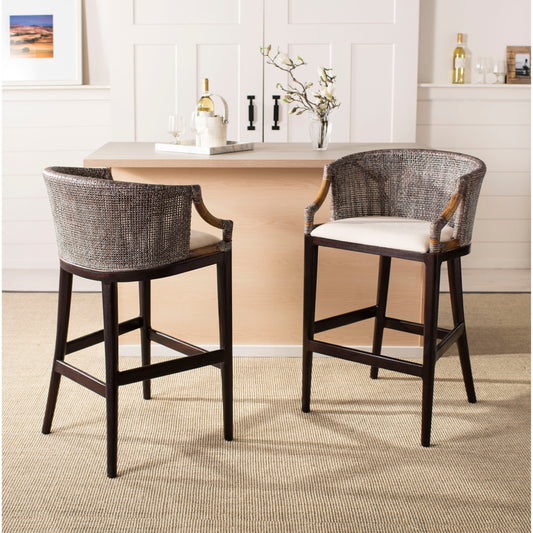 Tabouret de bar en rotin SAFAVIEH Virona de 76 cm (22,3 po l x 20,5 po l x 39 po H)