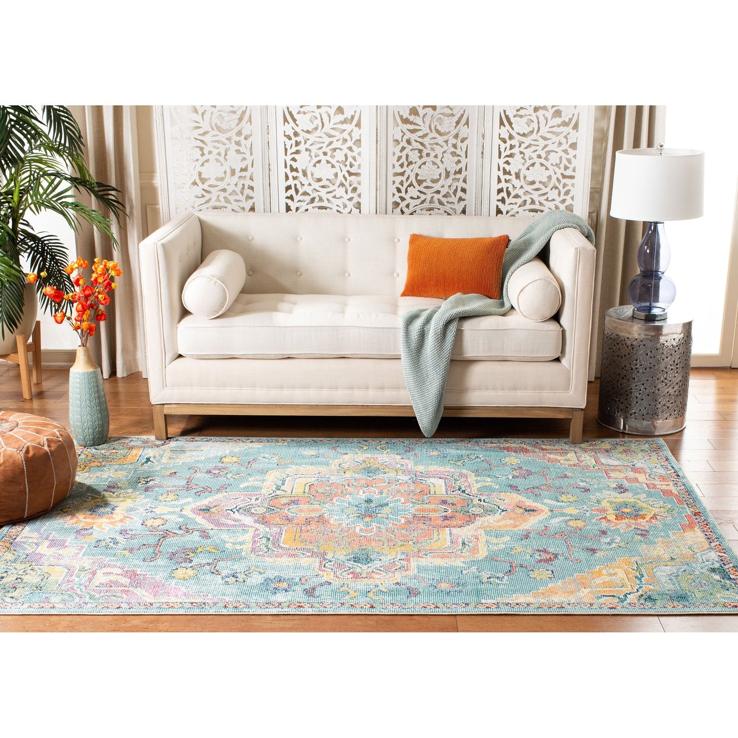SAFAVIEH, Tapis Médaillon Boho Vintage Crystal Naimat