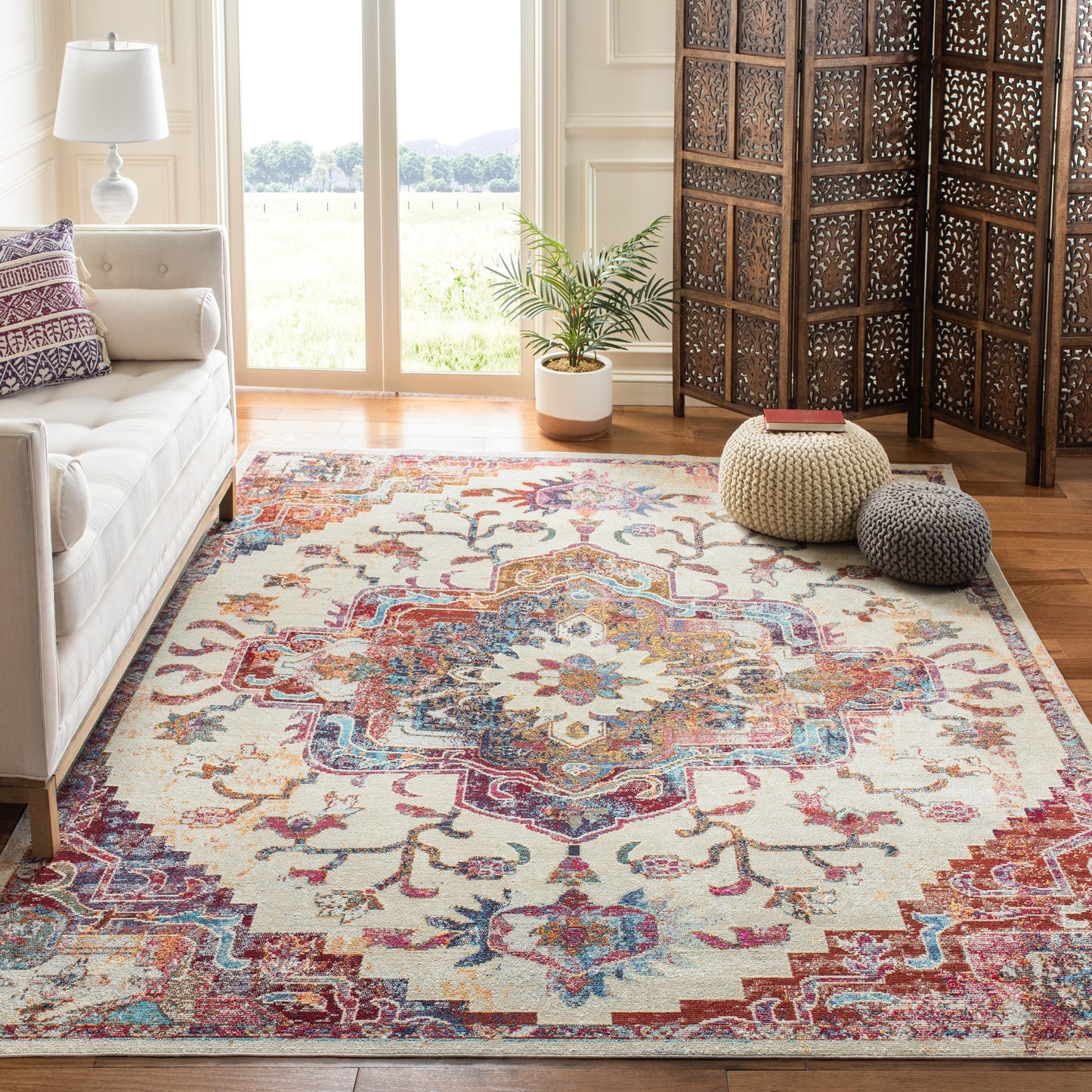 SAFAVIEH, Tapis Médaillon Boho Vintage Crystal Naimat