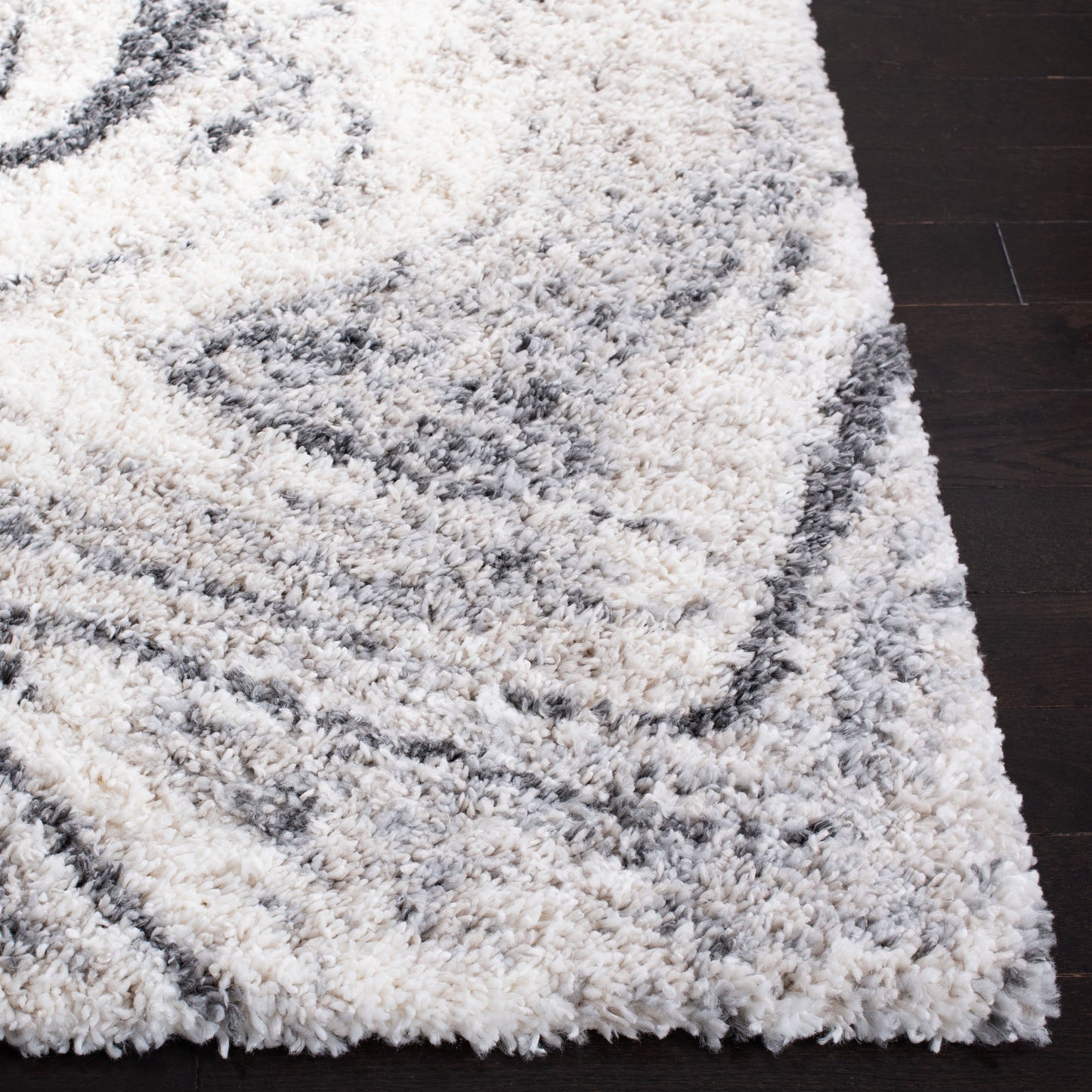 SAFAVIEH, Fontana Shag Zviya Tapis moderne abstrait de 5,1 cm d'épaisseur