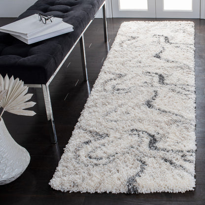 SAFAVIEH, Fontana Shag Zviya Tapis moderne abstrait de 5,1 cm d'épaisseur