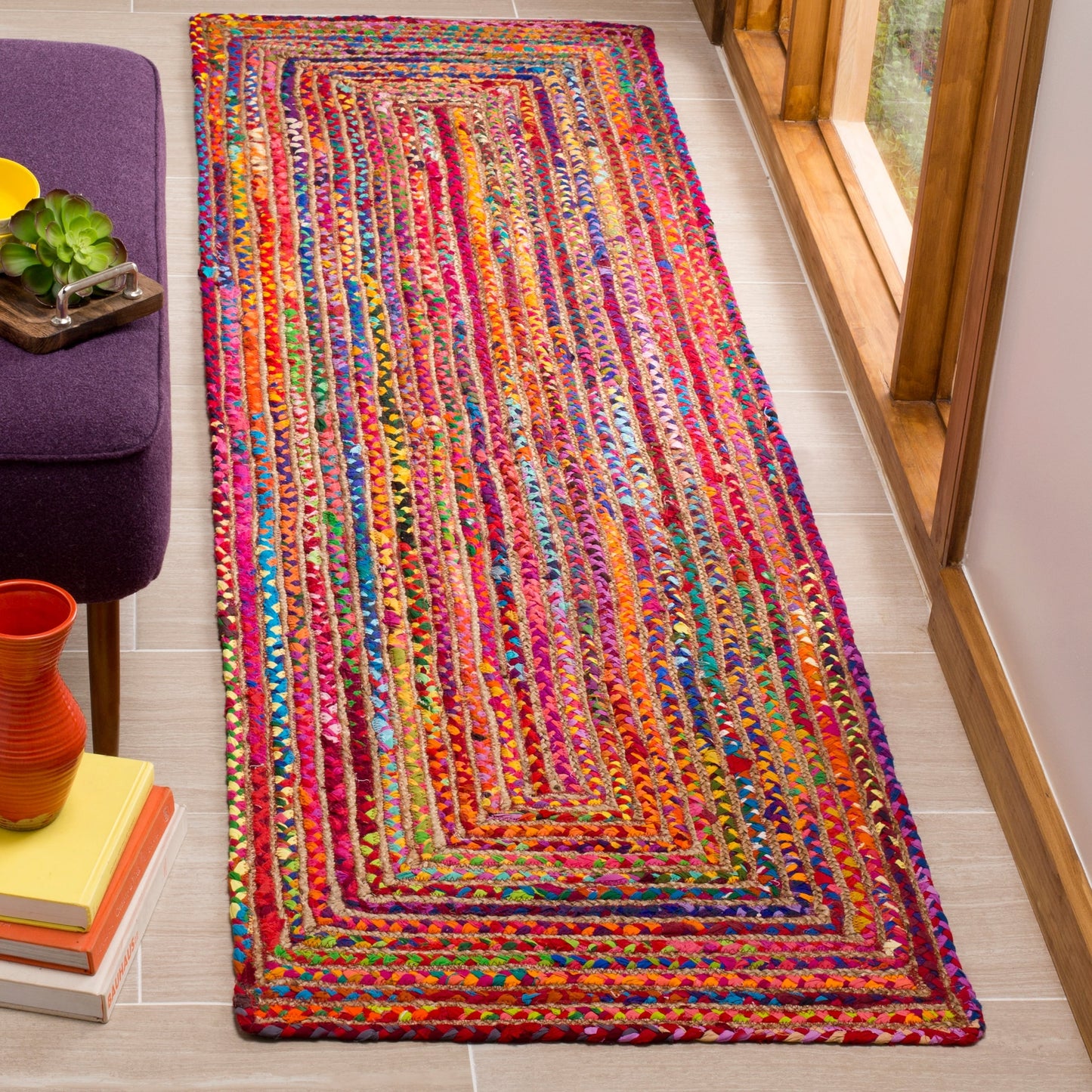 SAFAVIEH, Tapis en jute fait main de style bohème côtier Cape Cod Rietie