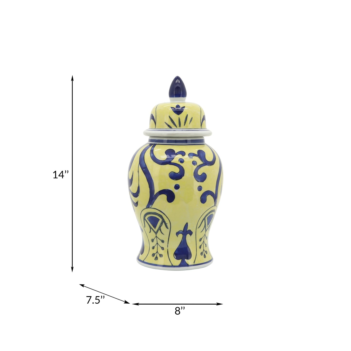 Pot Temple éclectique à motifs Sagebrook Home avec couvercle