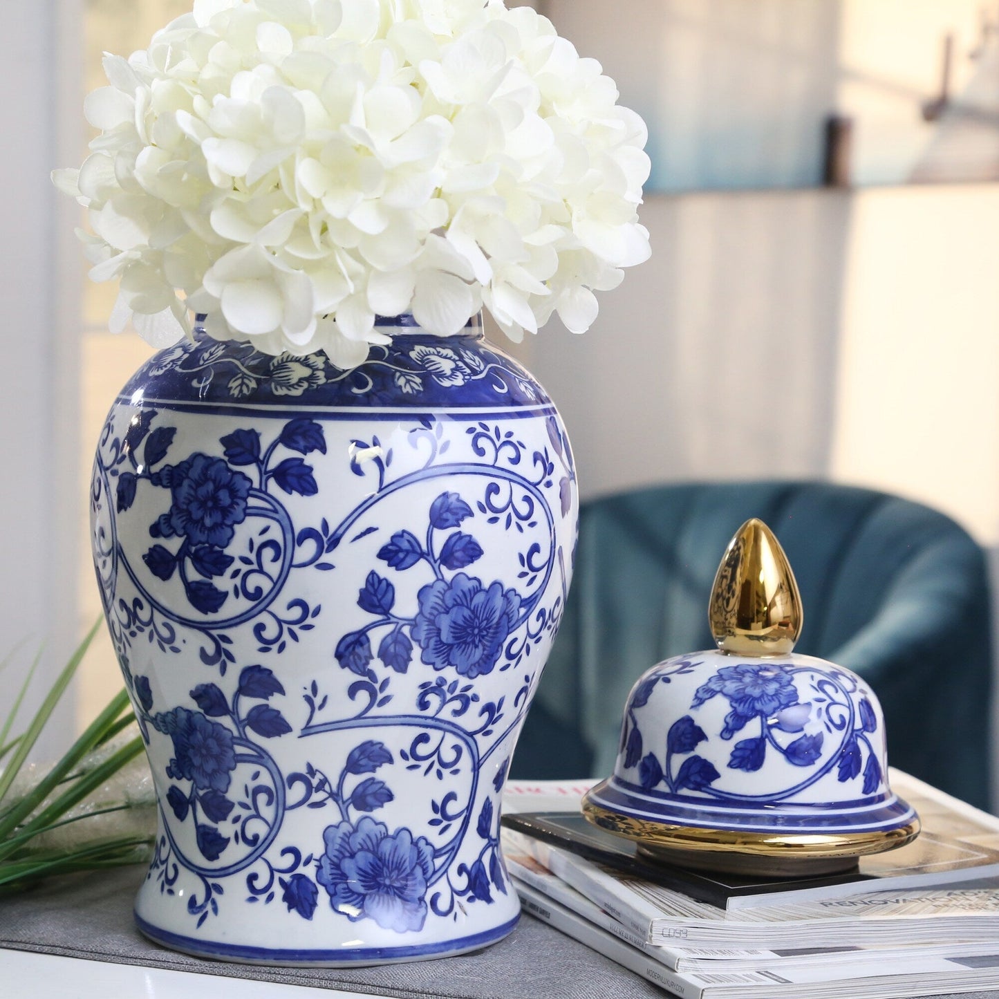 Pot Temple éclectique à motifs Sagebrook Home avec couvercle