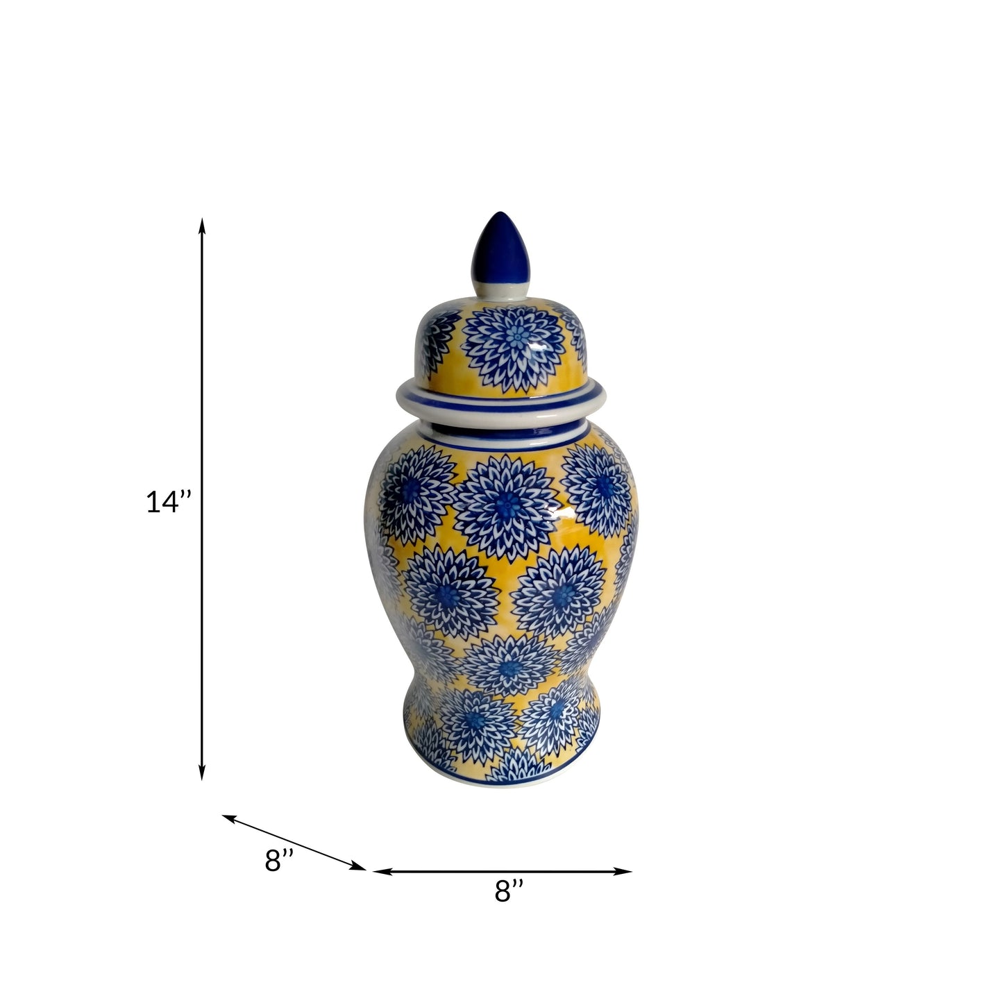 Pot Temple éclectique à motifs Sagebrook Home avec couvercle