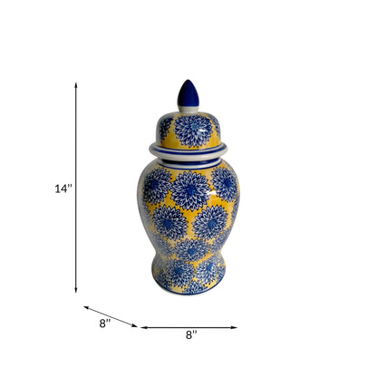 Pot Temple éclectique à motifs Sagebrook Home avec couvercle