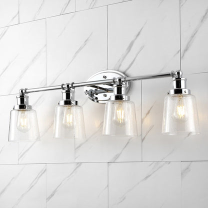 Applique murale à DEL Sandrine à 3 ampoules en fer et verre grainé, style cottage classique, par JONATHAN Y