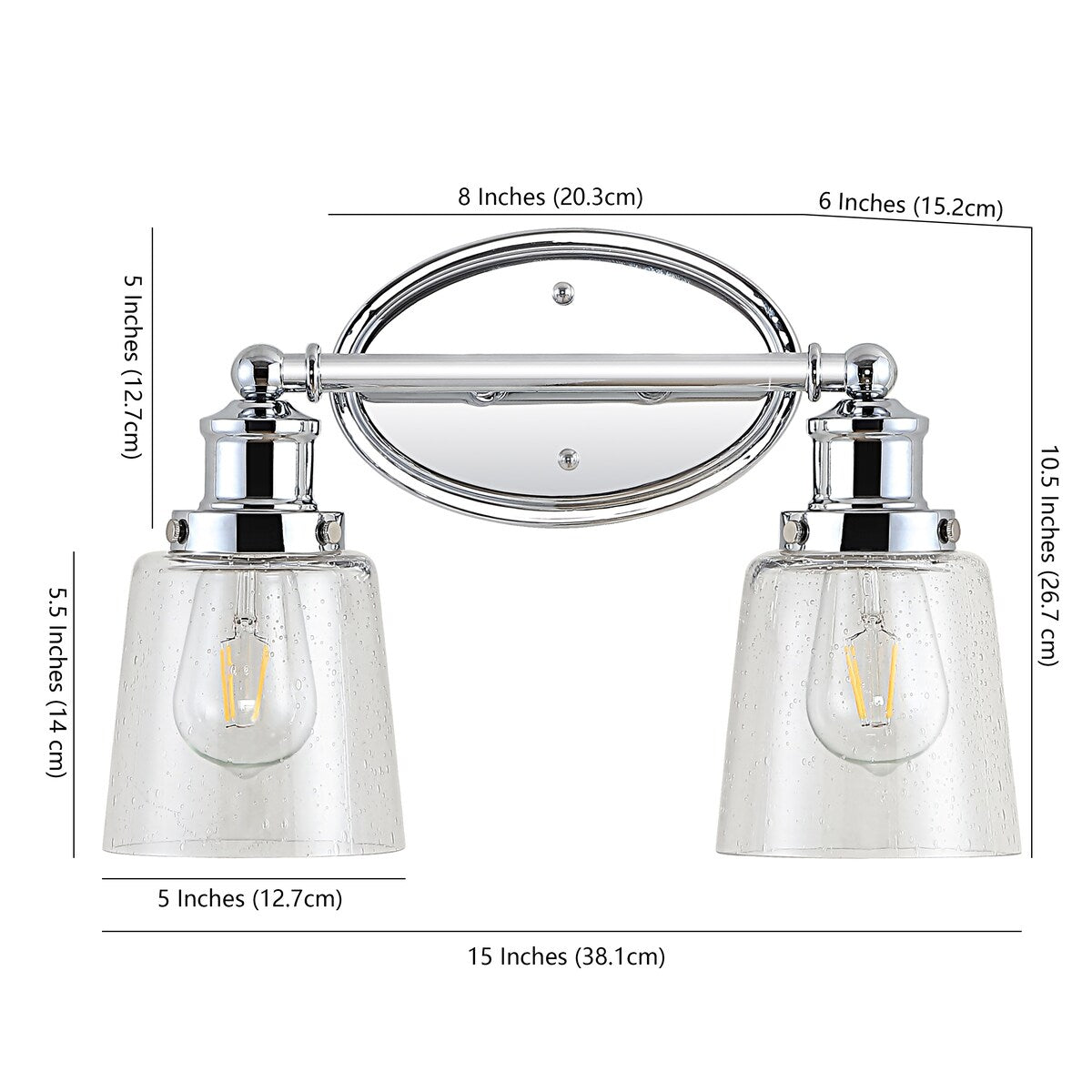 Applique murale à DEL Sandrine à 3 ampoules en fer et verre grainé, style cottage classique, par JONATHAN Y