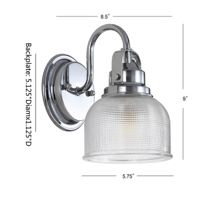 Applique de vanité à LED Shirley en métal/verre, par JONATHAN Y