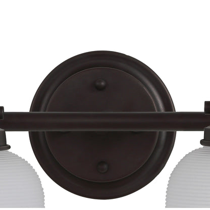 Applique de vanité à LED Shirley en métal/verre, par JONATHAN Y