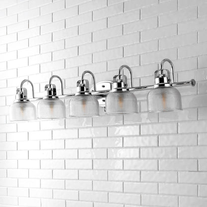 Applique de vanité à LED Shirley en métal/verre, par JONATHAN Y