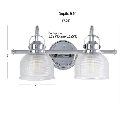 Applique de vanité à LED Shirley en métal/verre, par JONATHAN Y