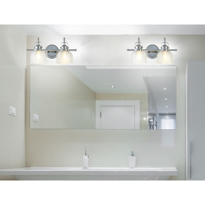 Applique de vanité à LED Shirley en métal/verre, par JONATHAN Y