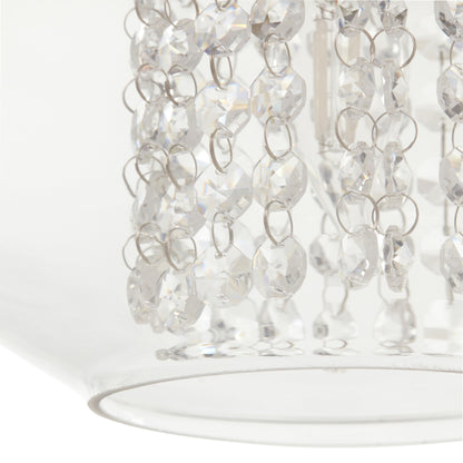 Pendentif suspendu en verre et cristal à facettes en forme d'orchidée argentée Wallock, à brancher ou à câblé