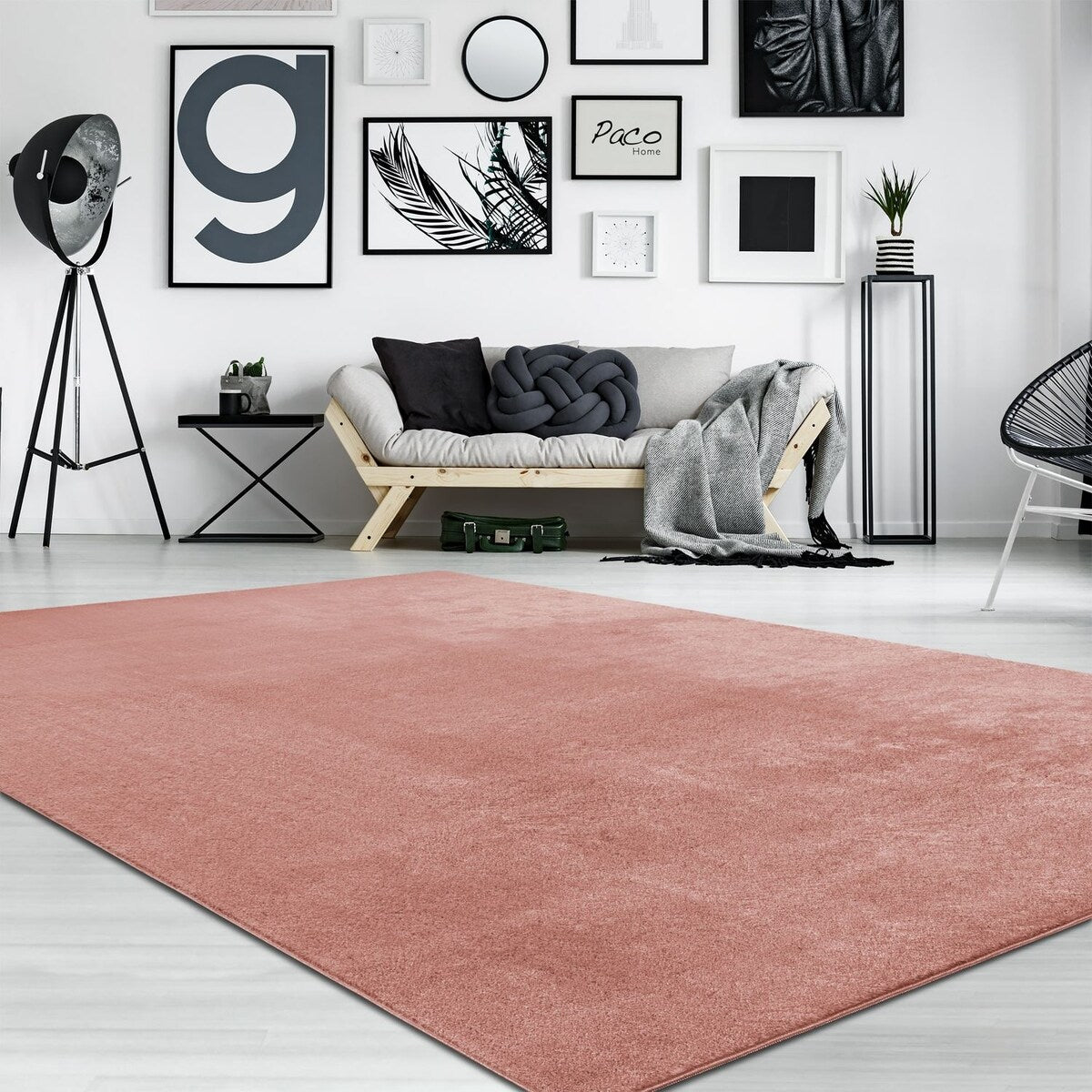 Tapis doux et lavable avec envers antidérapant, couleurs unies