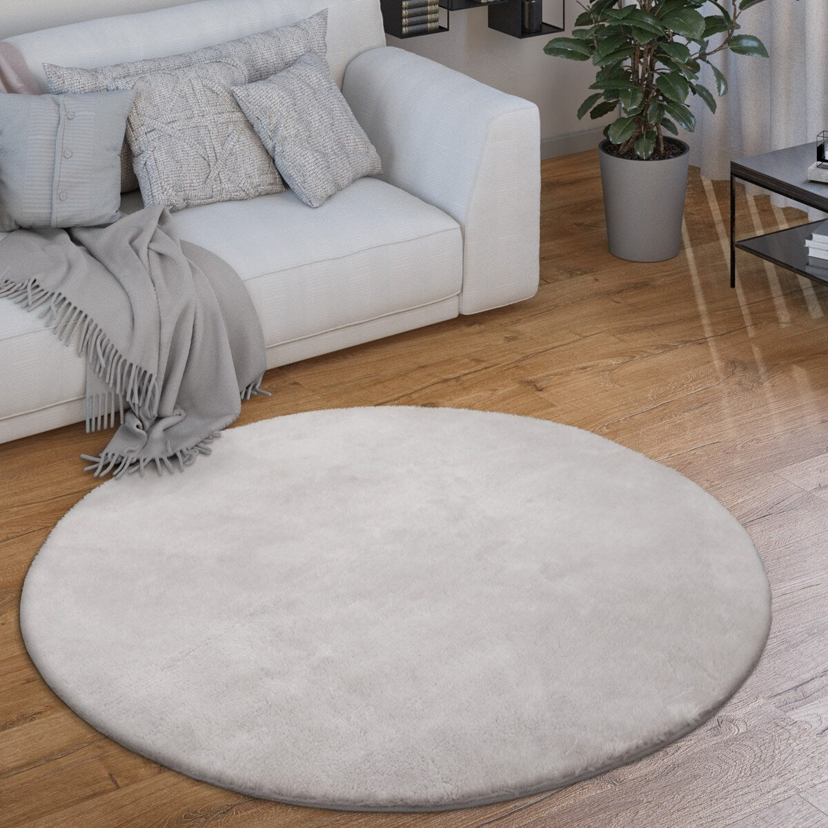Tapis doux et lavable avec envers antidérapant, couleurs unies