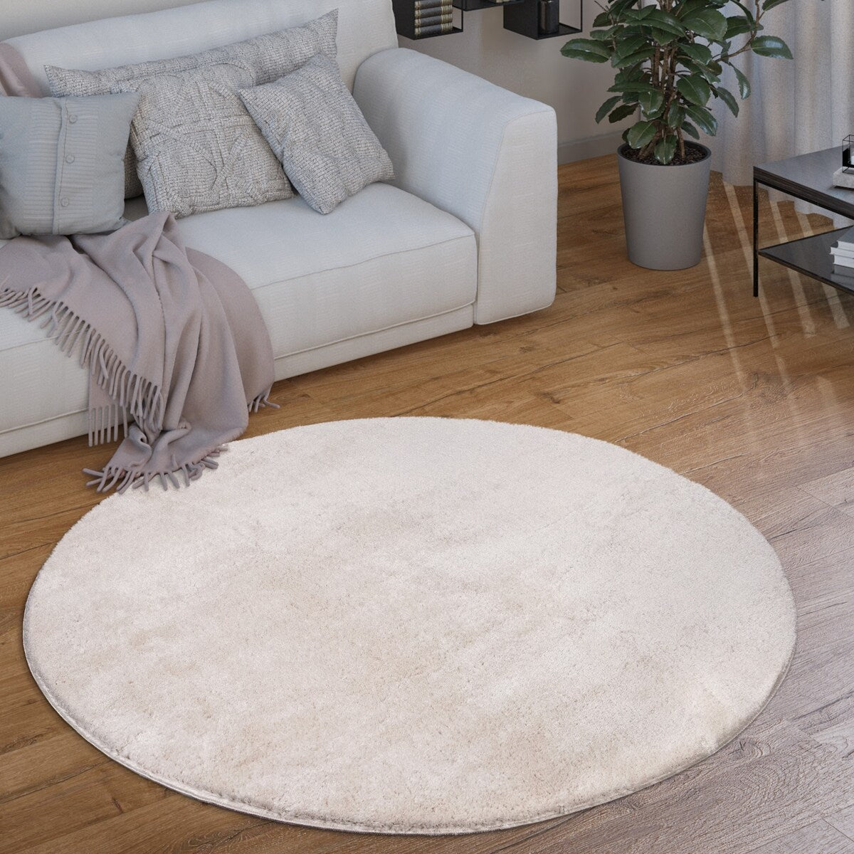 Tapis doux et lavable avec envers antidérapant, couleurs unies