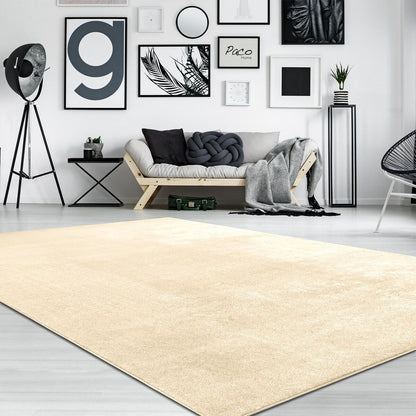 Tapis doux et lavable avec envers antidérapant, couleurs unies
