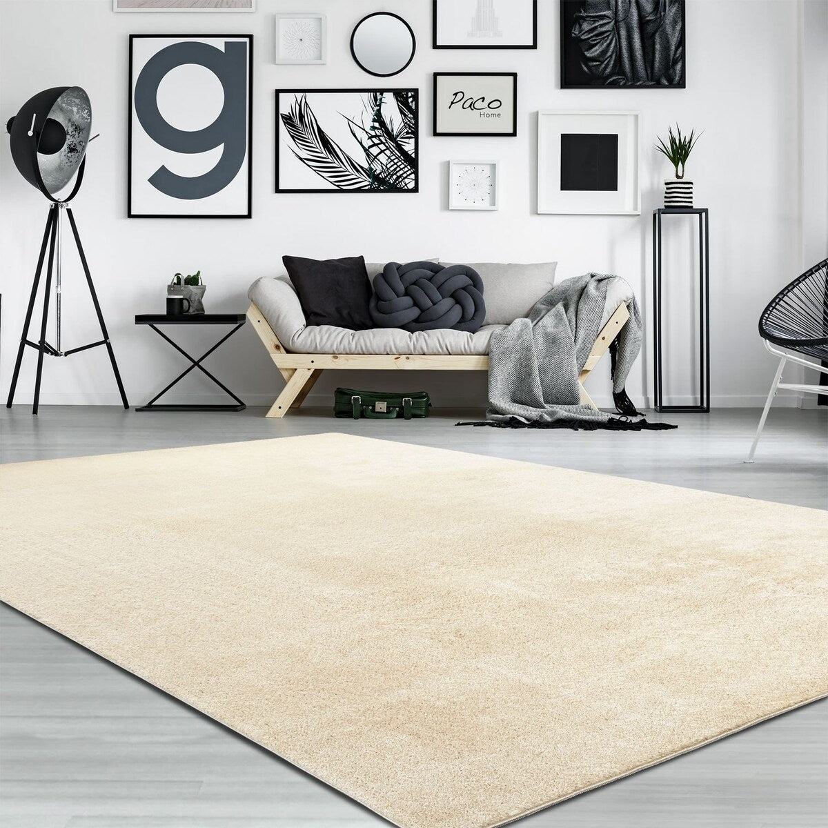 Tapis doux et lavable avec envers antidérapant, couleurs unies