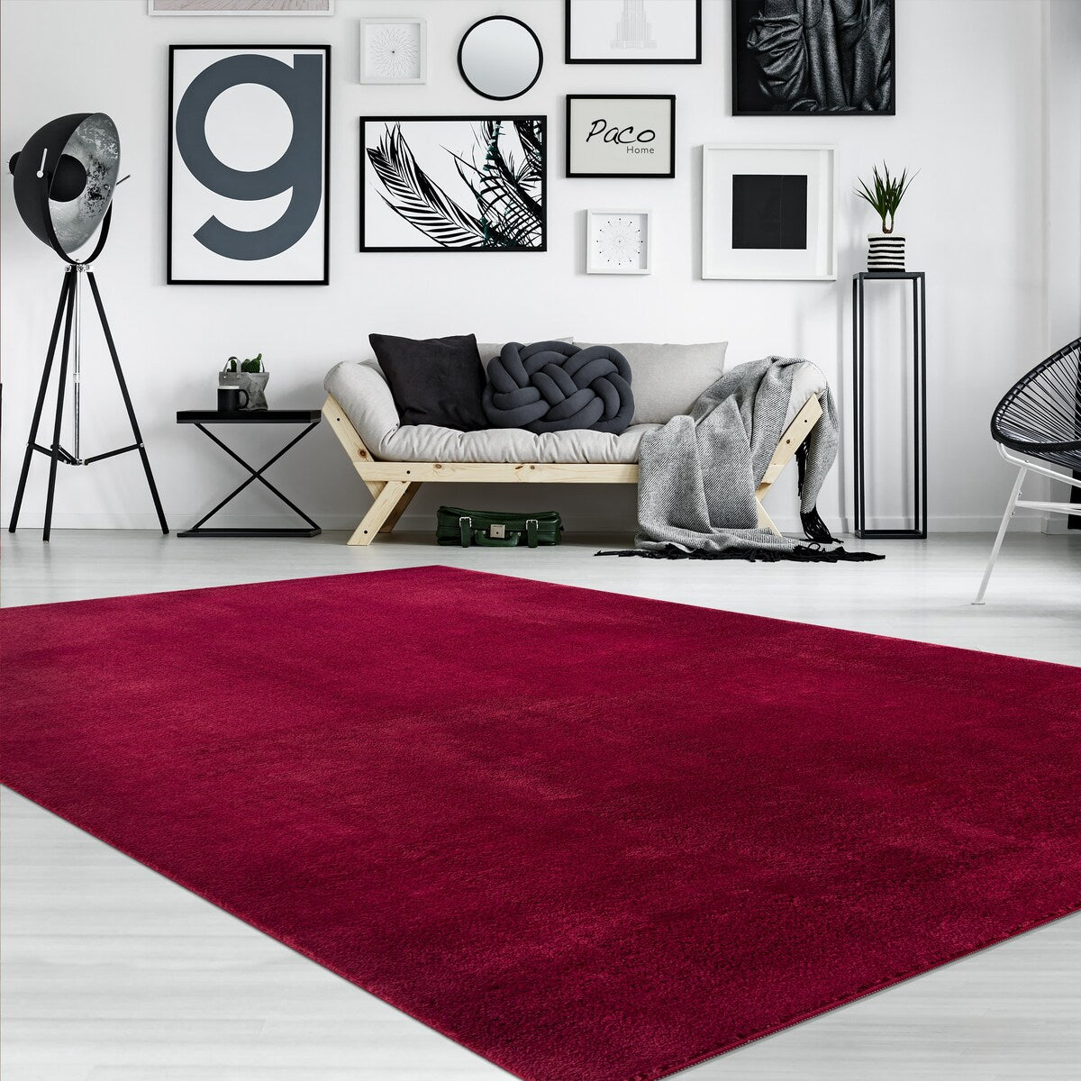 Tapis doux et lavable avec envers antidérapant, couleurs unies