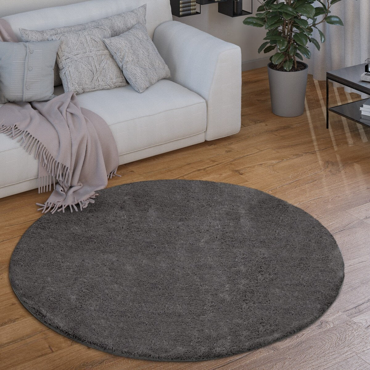 Tapis doux et lavable avec envers antidérapant, couleurs unies
