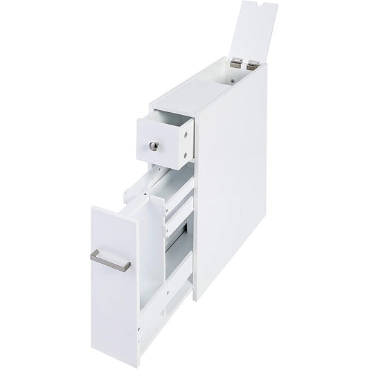 Meuble de rangement de salle de bain Spirich Home Slim, porte-papier toilette autoportant, meuble de salle de bain avec tiroir coulissant